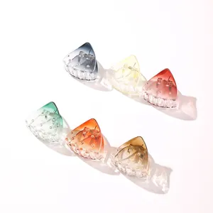 Pinces À Cheveux Triangle Transparent En Acrylique Couleur Dégradée Petite Épingle À Cheveux Douce Pour Femme Enfants