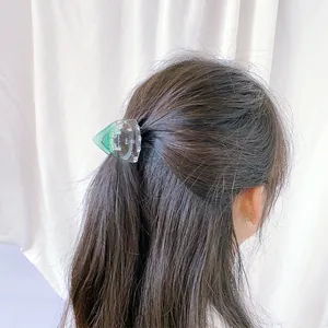 Pince à cheveux oreilles de chat dégradé vert avec texture à pois pour coiffure