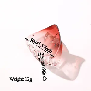 Pince à cheveux dégradé rose transparent pour enfants, taille 4cm par 2,5cm