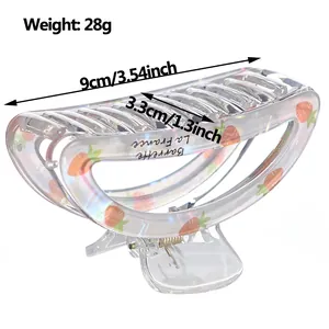 Transparent strawberry hair claw clip with 9cm length and 28g weight for summer hair styling