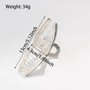 Molla per capelli minimalista da 13cm con motivo a pietra traslucida da donna