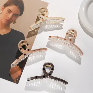 French Polka Dot Hair Claw Clips For Women Large Acrylic Shark Hairpins Non Slip Hair Styling Accessories Decoration