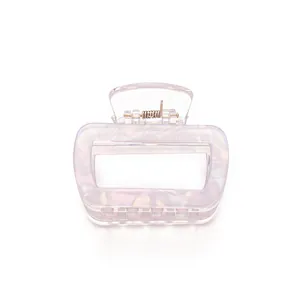 Chic iridescent lavender rectangular hair claw clip for elegant high ponytail styling