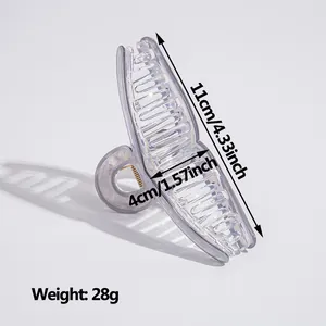 Minimalistische klare Acryl-Haarklammer 11cm große Haarkralle für elegantes Haarstyling