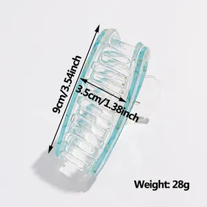 9cm light blue marble hair claw clip with size dimensions and weight specifications