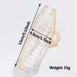 Grande molletta per capelli a sirena da 13cm con dimensioni su sfondo bianco