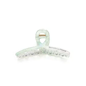 Pinza per capelli 13cm verde perlato effetto marmo con scritta Barrette La France