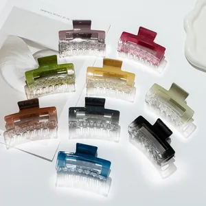 Minimalist Rectangular Acrylic Hair Claw Clip Gradient Translucent Geometric Hair Catch For Women Fashion Hair Accessories