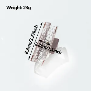 Square acrylic hair claw clip in translucent mauve finish for women, size 8.3cm