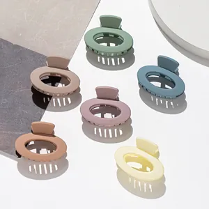 Molla per Capelli a Forma di Ovale Cavo Opaco Satinato in Acrilico Piccola Forcina Minimalista Accessori per Capelli per Donna Bambini