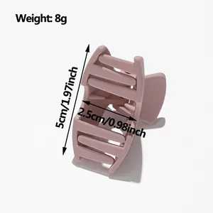 5cm Matte finish lotus pink small claw clip for kids hair with detailed dimensions