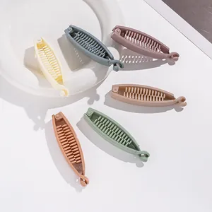 Pinces à Cheveux Banane Mat Minimalistes de Style Coréen pour Femmes Support de Queue de Cheval Vertical en Résine Durable