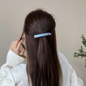 Barrette à cheveux minimaliste bleu clair en résine pour un look élégant et chic