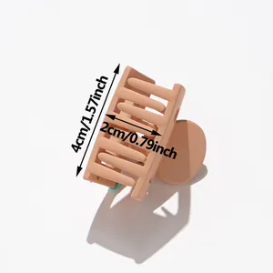 Pince à cheveux carrée mate rose pêche taille 4cm 1,57 pouce pour un style minimaliste