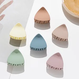 Frosted Triangle Hair Claw Clip For Women Girls Morandi Color Acrylic Geometric Matte Shark Hair Clip Daily Hair Accessories