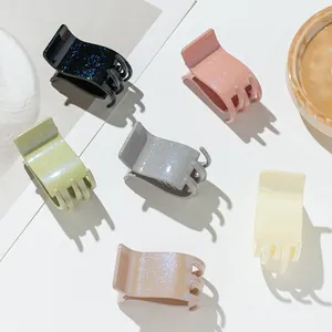 Pinces à Cheveux en Plastique Pailleté Petites Mini Pinces Crabe pour Femmes Filles Accessoires Cheveux Fins et Epais