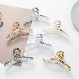 Pinza per Capelli in Acetato Marmorizzato Stile Cinese Con Calligrafia Accessori per Capelli Eleganti Retrò per Donna Hanfu