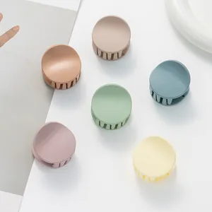 Cute Mini Frosted Hair Claw Clips Small Round Matte Hair Clamps Sweet Morandi Colors Geometric Hair Styling Accessories For Women Girls