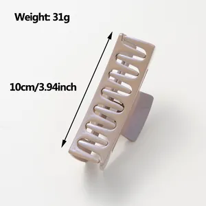 Large rectangular glitter hair claw clip in lavender for women, 10cm durable hair grip