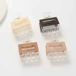 Pince à Cheveux Rectangle en Acrylique Minimaliste Français Petite Pince Requin Ajourée Barrette La France Accessoires Femme Fille