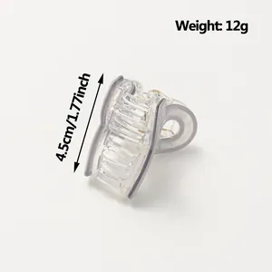 Pinza per capelli iridescente da 4,5cm per bambini con design trasparente da 12g