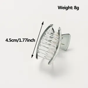 Pince à cheveux grise translucide pour enfants, accessoire en plastique léger de 4,5cm