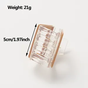 Pince à cheveux carrée en acrylique pour filles, taille 5cm et poids 21g