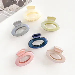 Niedlich Klein Glitzer Haarklammer Perlmutt Oval Hohl Shark Clip Für Damen Mädchen Kinder Täglich Haar Styling Zubehör