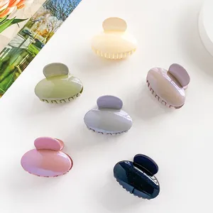 Petite Pince Crabe Ovale à Paillettes Résine Brillante Pince Requin pour Femmes Filles Accessoires Cheveux Quotidien