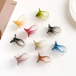 Gradient Color Hair Claw Clip For Women Elegant Plastic Resin Shark Clip Minimalist Geometric Ponytail Holder Hair Styling Accessories