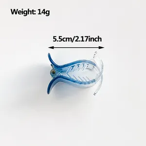 Blue translucent shark hair claw clip, 5.5cm minimalist candy color hair accessory