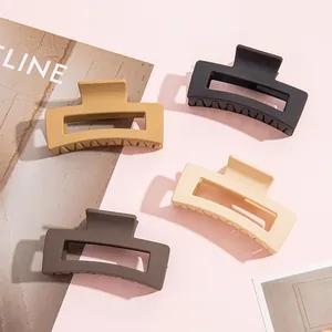 Pinza Grande Rectangular para el Pelo con Acabado Mate Antideslizante Sujeción Fuerte Hueca Geométrica Abrazadera de Pelo Estilismo Sencillo Accesorios para el Cabello Mujer Cabello Grueso