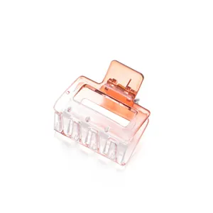 Pinza para el pelo rectangular con degradado naranja, clip de acrílico transparente moda