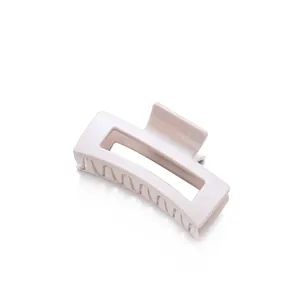 Pince à cheveux rectangulaire crème scintillante avec finition nacrée et élégante