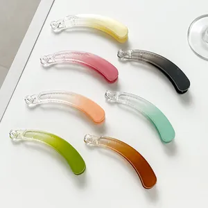 Large Banana Hair Clip Gradient Color Vertical Hairpin Non-slip Ponytail Holder Plastic Resin Hair Accessory For Women