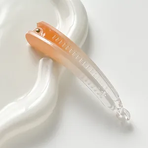 Minimalist gradient orange banana clip for high ponytails with non-slip resin teeth