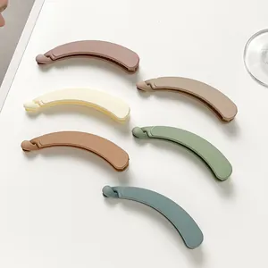 Matte Banana Hair Clips For Women Thick Hair Non-Slip Resin Ponytail Holder Vertical Clip Minimalist Hair Accessories