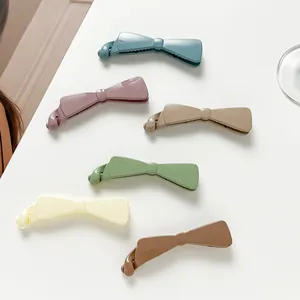 Large Bow Knot Banana Hair Clip Glossy Plastic Ponytail Holder Trace-free Korean Style Hair Accessory For Women Jewelry