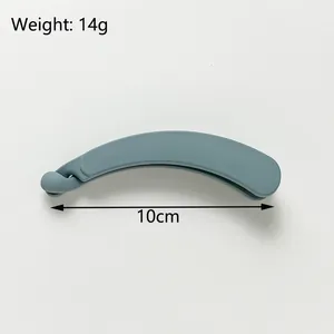 Matte blue-grey non-slip banana clip for thick hair, measuring 10cm and weighing 14g