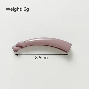 Glossy pink 8.5cm banana hair clip for thin hair with lightweight minimalist design