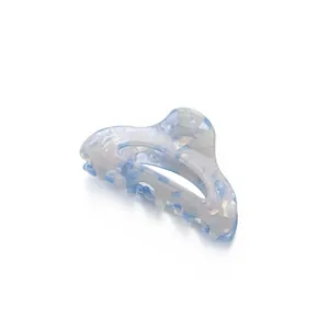 Piccola pinza per capelli in acetato con motivo marmorizzato azzurro per donne e bimbi