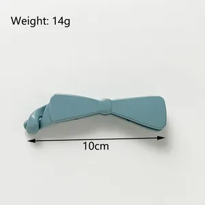 Glossy blue butterfly banana hair clip for thick hair, 10cm minimalist resin ponytail holder