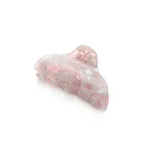 Haarklammer aus acetat mit rosa Marmorierung und Perlmuttglanz für Damen und Mädchen