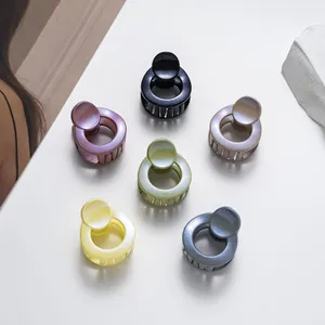 Women Girls Cute Round Hair Claw Clip Artificial Pearl Glitter Minimalist Geometric Styling Hairpins Fashion Headwear Accessories Gift