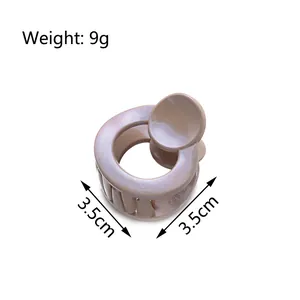 3.5cm round glitter hair claw clip in light brown for cute half-up styling