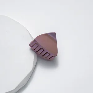 Mini cat ear glitter hair claw clip with triangle shape and shimmering pearlescent finish