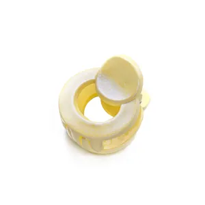 Cute mini round hair claw clip with yellow glitter pearlescent finish for women and kids