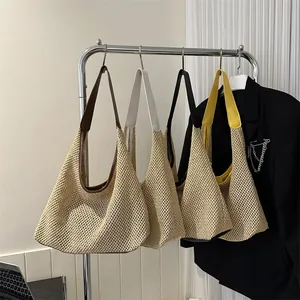 Sacs à bandoulière tissés à mailles creuses en quatre couleurs pour les vacances d'été