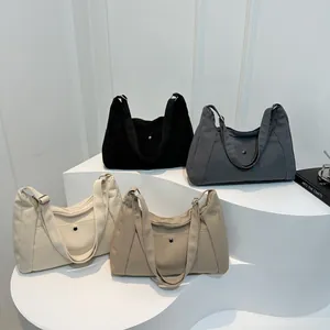 Sacs cabas minimalistes en toile pour femmes en quatre couleurs avec bandoulière réglable