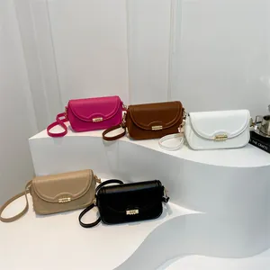 Fashion patent leather crossbody bag for women in five colors with gold buckle